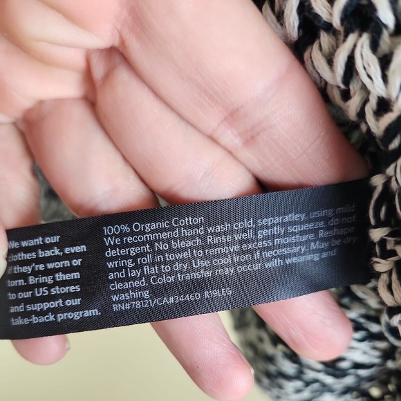 Eileen Fisher womens black Organic Cotton sweater size XXS boxy lounge oversize - Picture 4 of 6